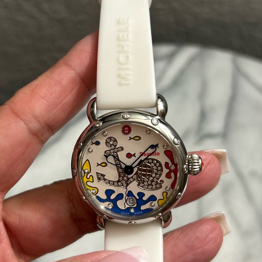Michele Limited Edition Seaside (Anchor) Collection Ladies Diamond Watch